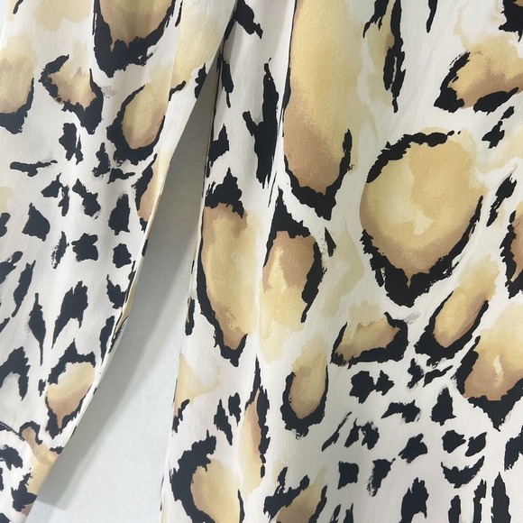 Equipment Femme Dress Medium 100% Silk Leopard print Shirt Dress Lined - Picture 4 of 16